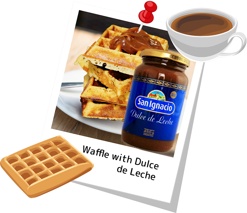 waffle with spread